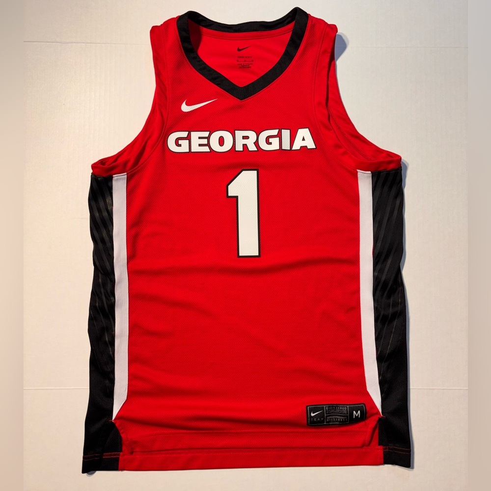 Nike Dri Fit University Georgia Bulldogs #1 Red Basketball Jersey Size Medium